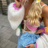 WW | Gestreifter Offener Pullover