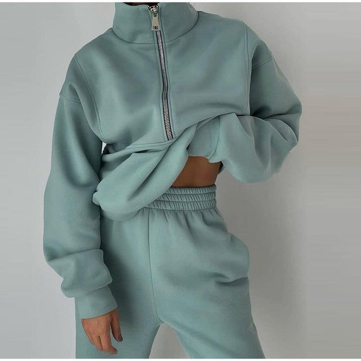 W&W Mode Sweatshirt und Hose für Damen bekleidung mit Reiß verschluss