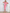 Asymmetrisches, figurbetontes Midikleid mit Rüschenkragen | Rosa