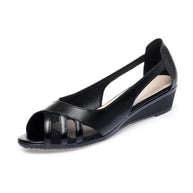 WW | Elegante Peeptoe-Sandalen mit Keilabsätzen