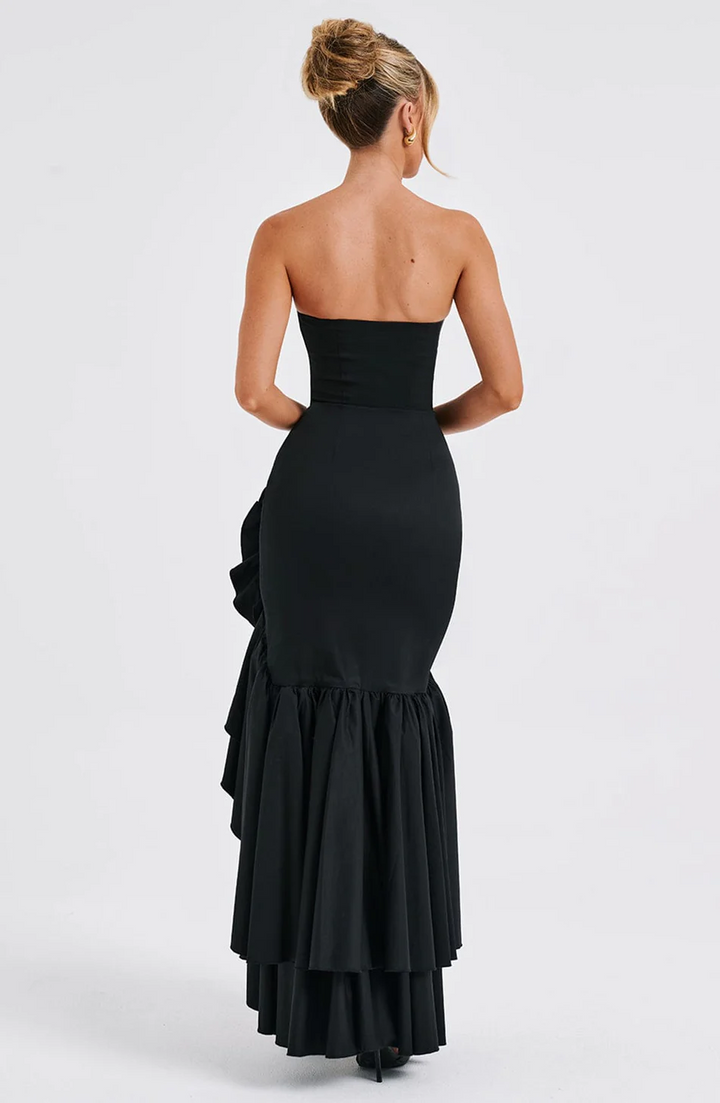 Rüschen Hochgeschlitztes Kleid