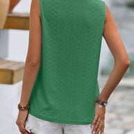 WW | Gespaltene Spitze V-Ausschnitt Ärmelloses Shirt