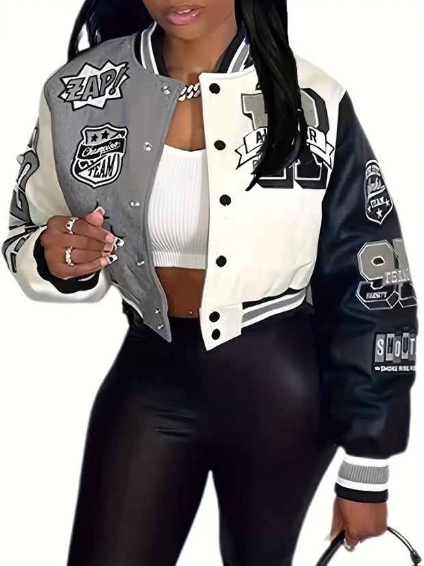 WW | Damen Varsity-Jacke mit Briefdruck