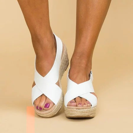 W&W Mode | Keilabsatz Sandalen Mit Elastischen Riemen Für Damen