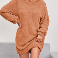 WW | Bequemer Plüschstoff Kleidpullover für Damen