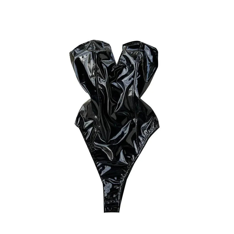 WW | Body Donna made of PU leather with V-neck