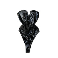 WW | Body Donna made of PU leather with V-neck