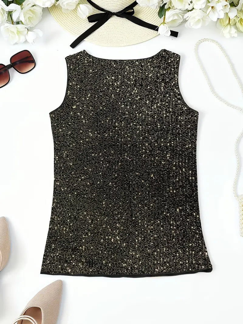 WW | Elegantes Ärmelloses Top mit Pailletten