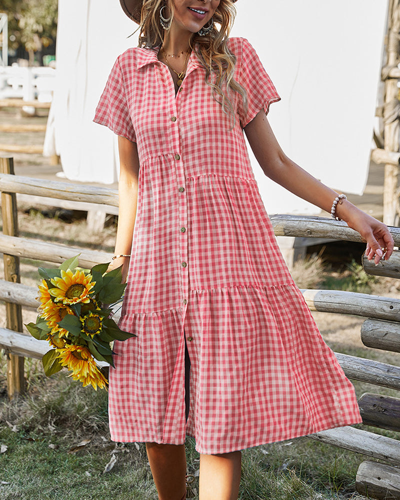 WW | Lässiges kariertes Hemdkleid