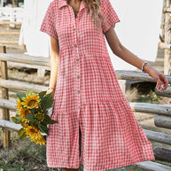 WW | Lässiges kariertes Hemdkleid
