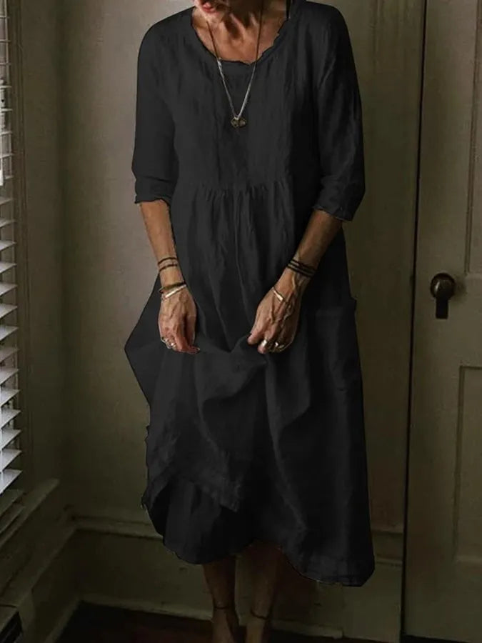 W&W Mode | stilvolles Leinenkleid für Frauen: elegante Schlichtheit trifft auf Komfort