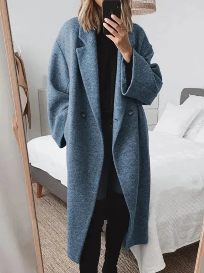 W&W Mode | Oversize Damen-Mantel Mit Reverskragen aus edlem Mischgewebe