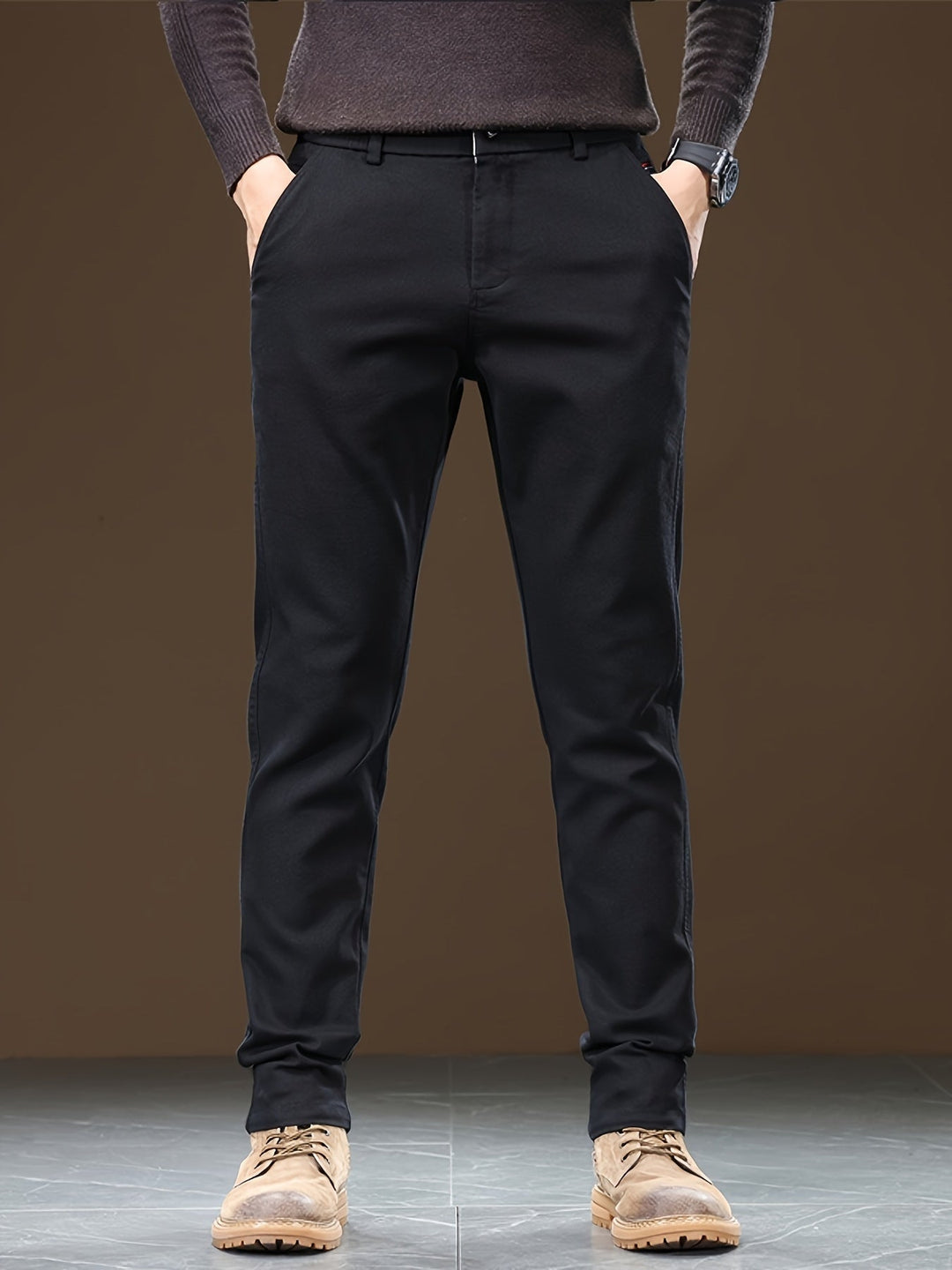 W&W Mode | Baumwoll Herren Chino Hose, Reguläre Passform, Dehnbarem Stoff