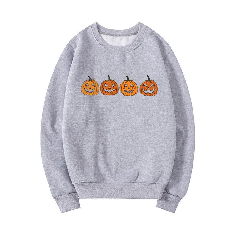 WW | Halloween Pullover Mit Rundhalsausschnitt Und Kürbismotiv Für Damen