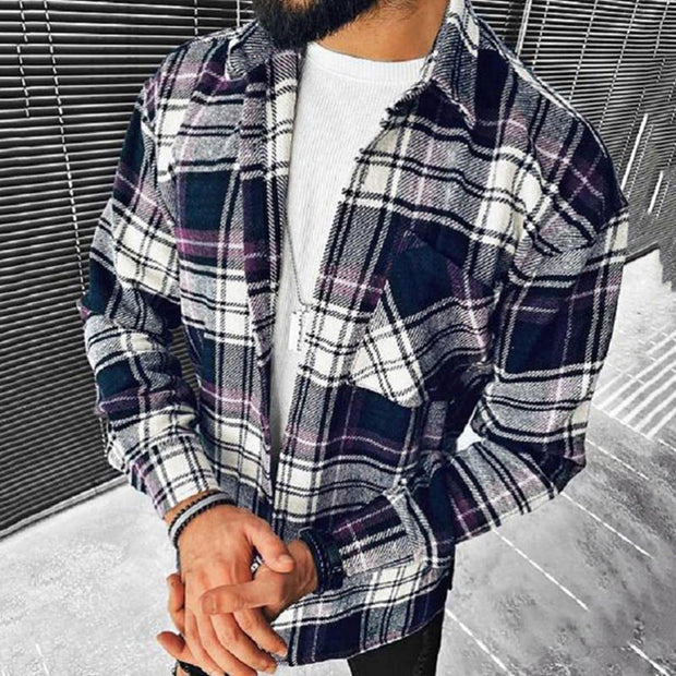 WW | Lässige Karo Langarmjacke Für Herren