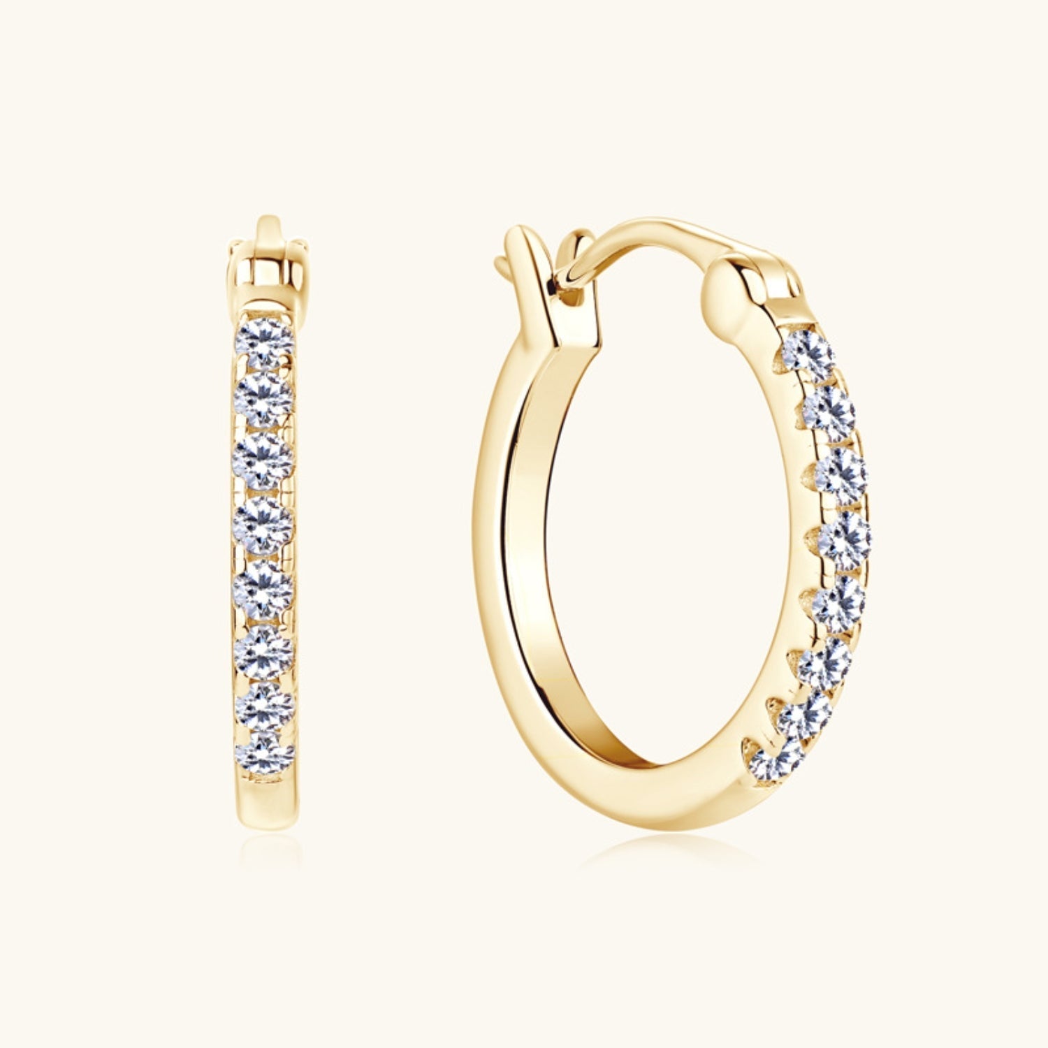 WW | 925 Sterling Silber Moissanit Huggie Ohrringe