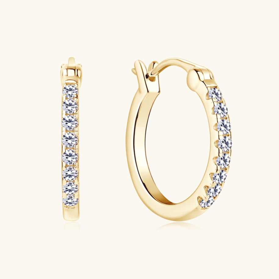 WW | 925 Sterling Silber Moissanit Huggie Ohrringe