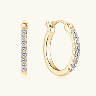 WW | 925 Sterling Silber Moissanit Huggie Ohrringe