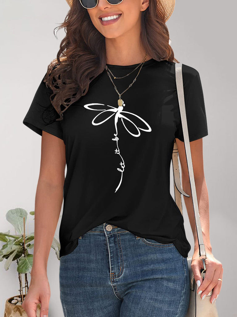 WW | Libelle Grafik Rundhals Kurzarm T-Shirt