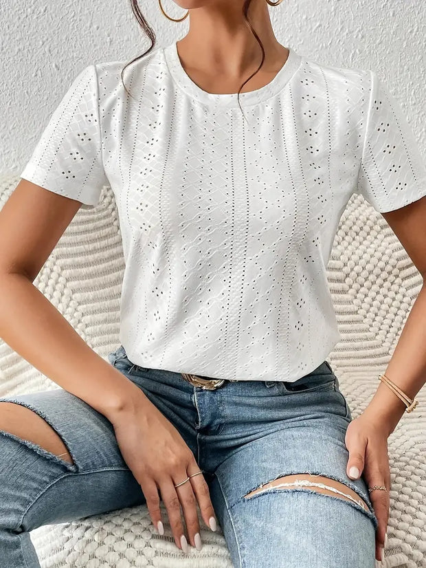 WW | Lässiges T-Shirt mit Rundhalsausschnitt für Den Frühling