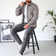 WW | Premium-Jacke mit Knopfverschluss für Herren | Stylische und bequeme Jacke