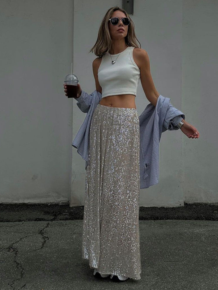 WW | Damenmode Lässig Einfach Sequined Rock