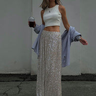 WW | Damenmode Lässig Einfach Sequined Rock