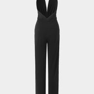WW | Tiefer V-Ausschnitt Ärmelloser Breiter Bein Jumpsuit