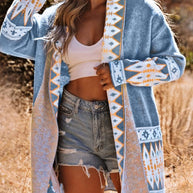 W&W - Aztekenmuster-Strickjacke