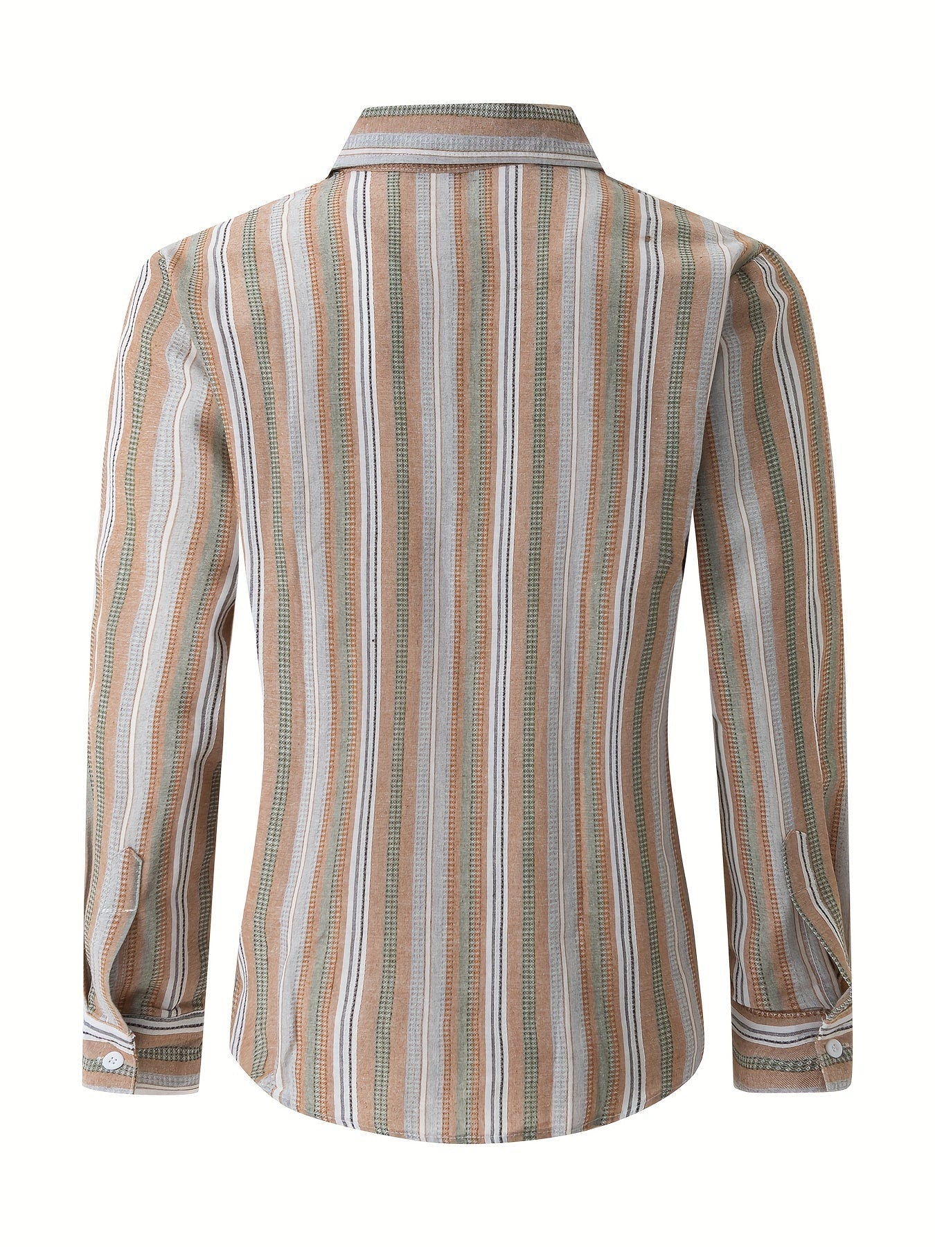 WW | Gestreiftes Baumwoll Leinen Herrenhemd für entspannte Looks