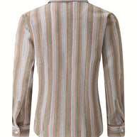 WW | Gestreiftes Baumwoll Leinen Herrenhemd für entspannte Looks