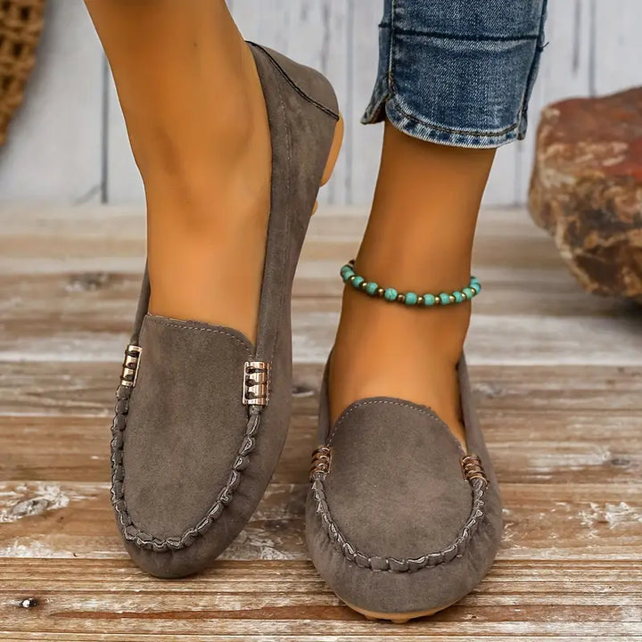 W&W Mode | Leichte Wildlederschuhe mit Flacher Rutschfester Sohle