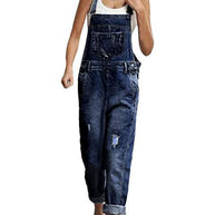 WW | Denim Lockere Einfache Lange Overalls