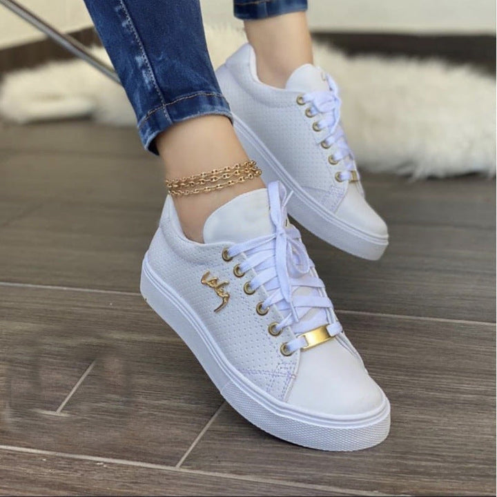 W&W Mode Damen-Sneaker: Flache, atmungsaktive Schnürschuhe für Mädchen"
