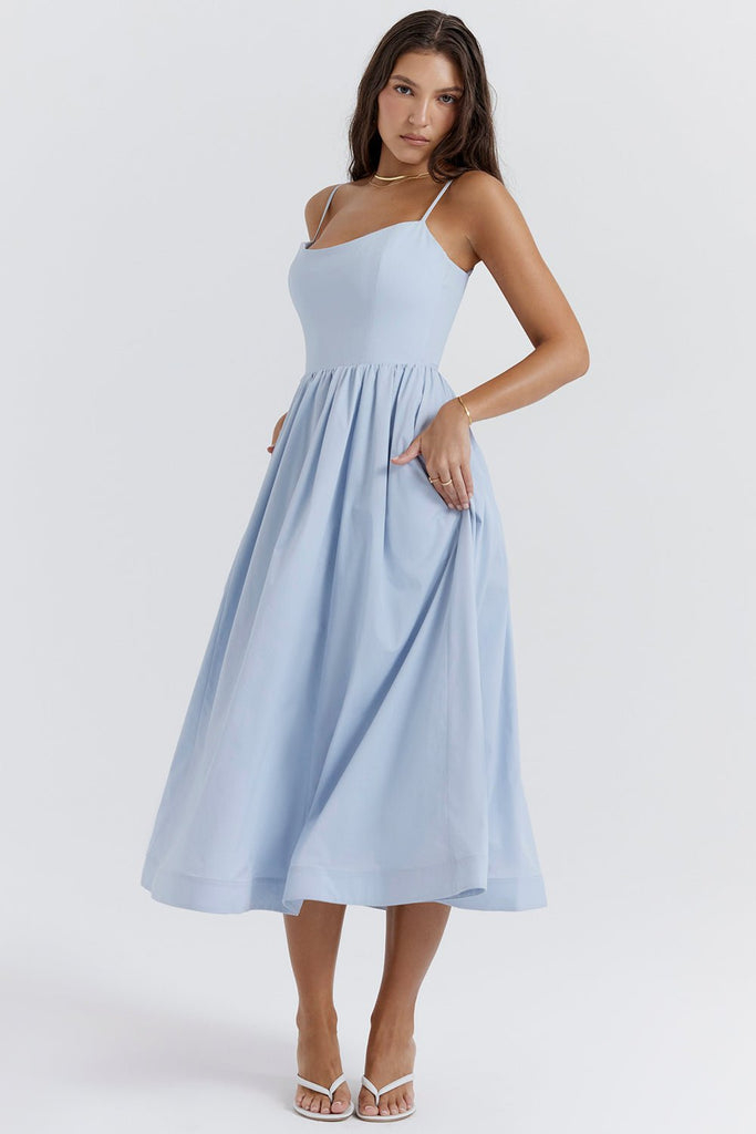 WW | Lange Strandkleid mit Spaghettiträgern für Frauen Zanez
