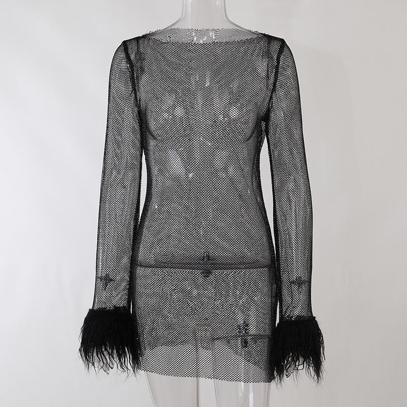 WW | Funkelndes Damen Mesh Kleid