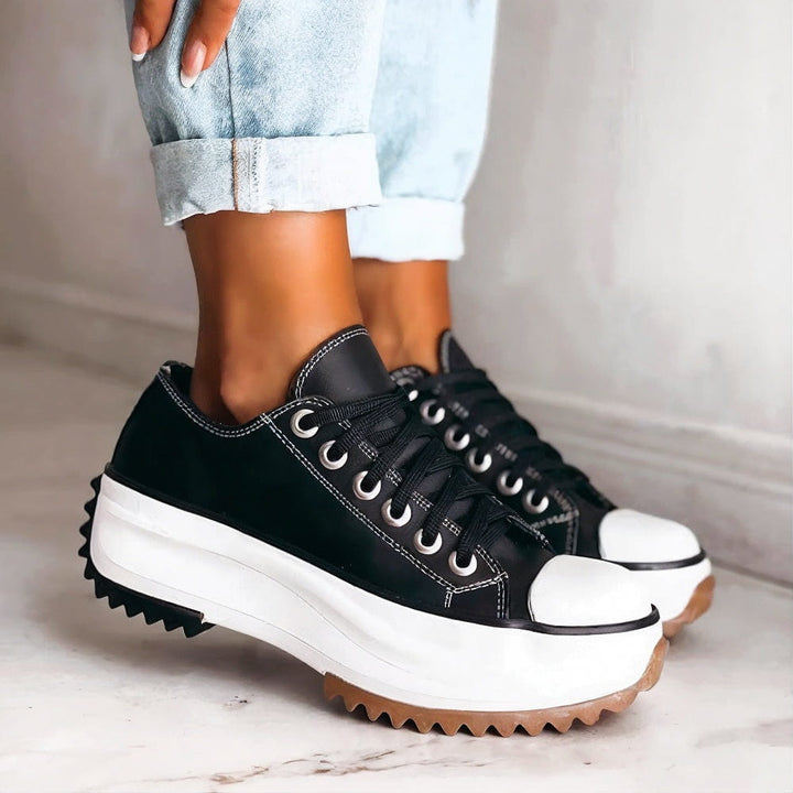 W&W Mode | Chiropraktische Turnschuhe mit Plattform - Braun / 35