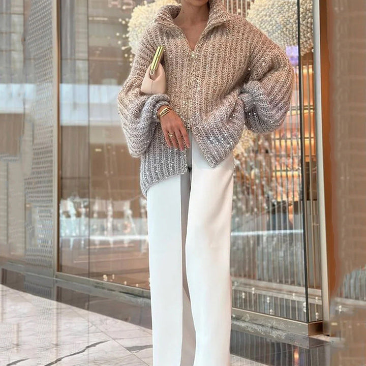 W&W Mode | Strickjacke mit Glitzerpailletten