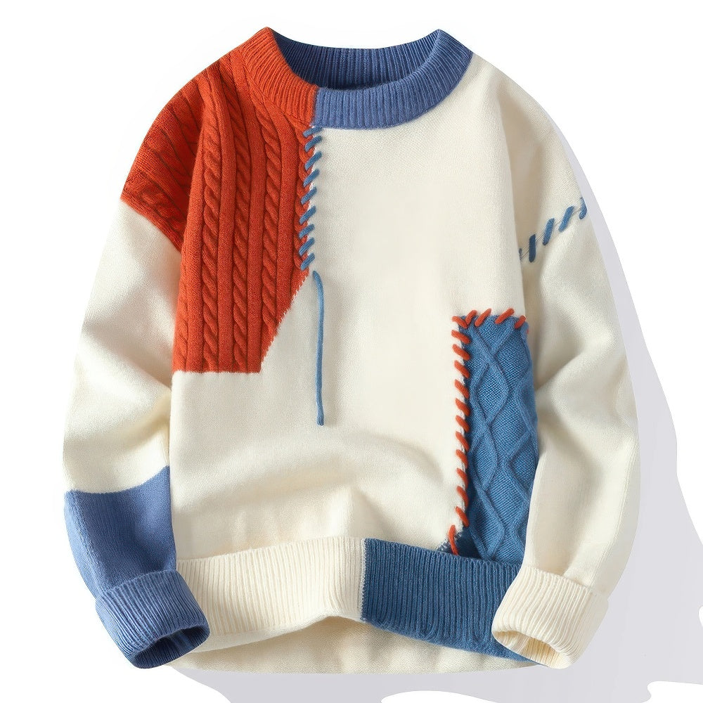 WW | Rollkragenpullover Patchwork Einzigartiges Und Komfortables Mode Item