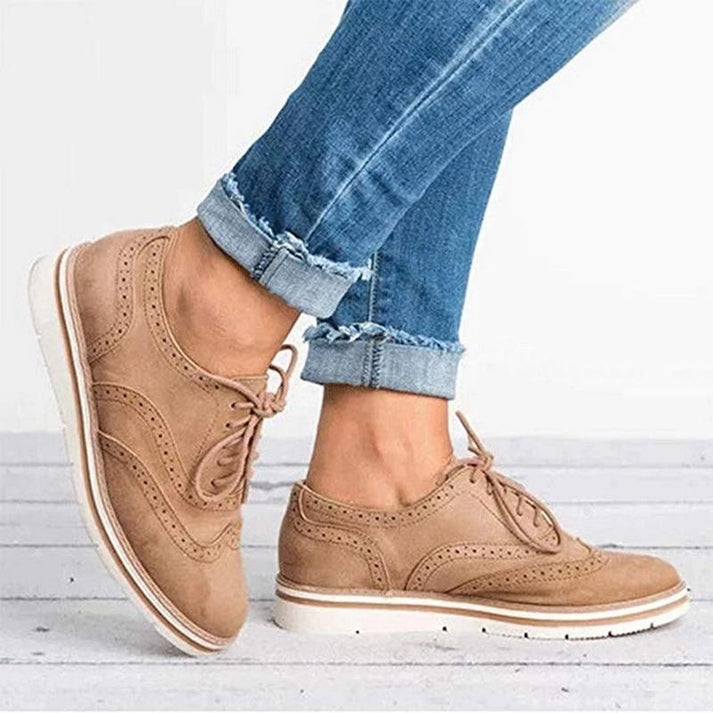 Damen Lederschuhe mit Schnürsenkeln