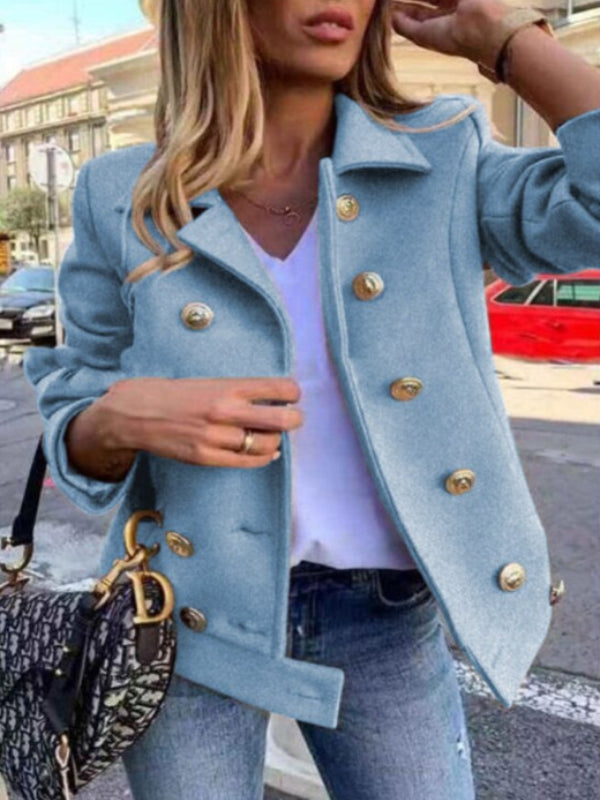 WW - Kurze Designer-Jacke mit goldenen Knöpfen