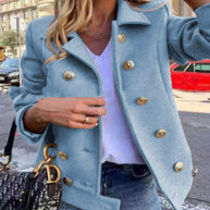 WW - Kurze Designer-Jacke mit goldenen Knöpfen