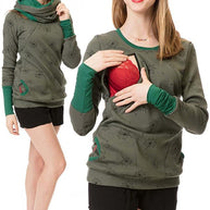 WW | Schwangerschafts-Chaps, Krankenschwester-Sweatshirts, Blumendruck, Taschen, Reißverschluss, Stillkleidung