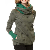 WW | Schwangerschafts-Chaps, Krankenschwester-Sweatshirts, Blumendruck, Taschen, Reißverschluss, Stillkleidung