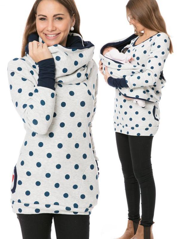 WW | Schwangerschafts-Chaps, Krankenschwester-Sweatshirts, Blumendruck, Taschen, Reißverschluss, Stillkleidung