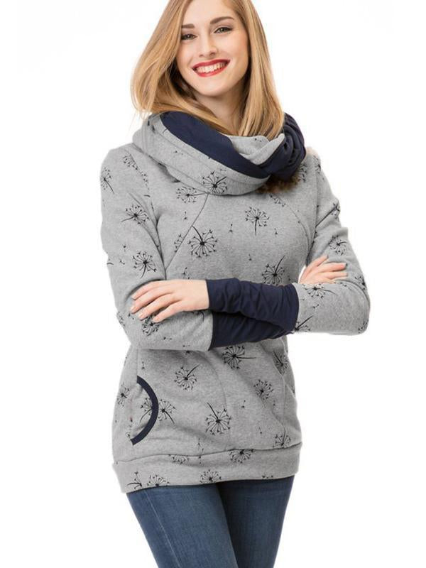 WW | Schwangerschafts-Chaps, Krankenschwester-Sweatshirts, Blumendruck, Taschen, Reißverschluss, Stillkleidung