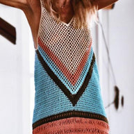 WW | Rosiedress Farbblock Aushöhlen Strand Cover Up
