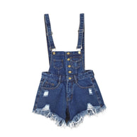 WW | Denim Baumwolle Träger Shorts Lose Overall Romper