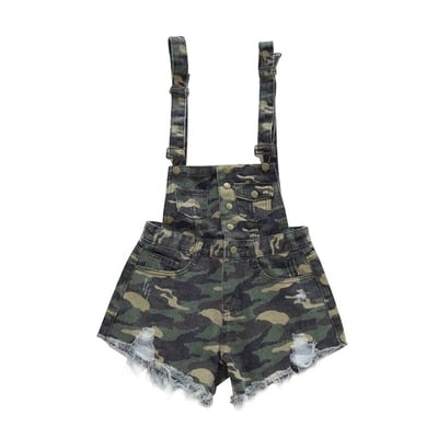 WW | Denim Baumwolle Träger Shorts Lose Overall Romper