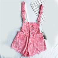 WW | Denim Baumwolle Träger Shorts Lose Overall Romper